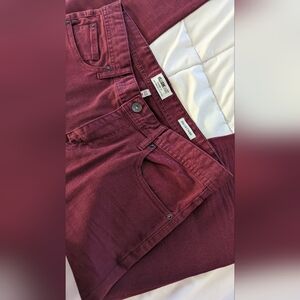 New Mens Maroon Jeans Pants Size 34X30 - Slim Straight
